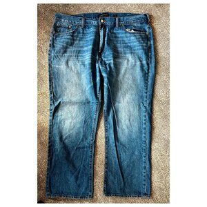 Lucky Brand 181 Relaxed Straight Jeans - Distressed Faded Blue - Men’s 44x32